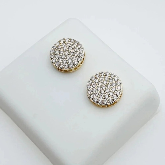 - 14K Gold Plated Cubic Zircon Earrings, INUS1BR144 - Picture 3 of 9